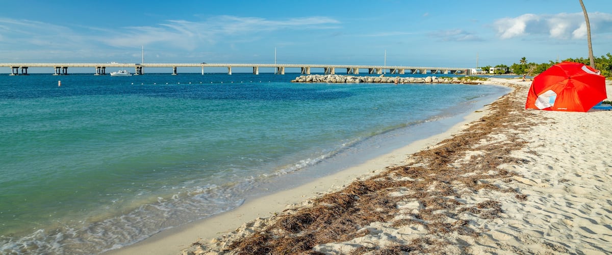 Bahia Honda State Park showing general coastal views, a bridge and a beach