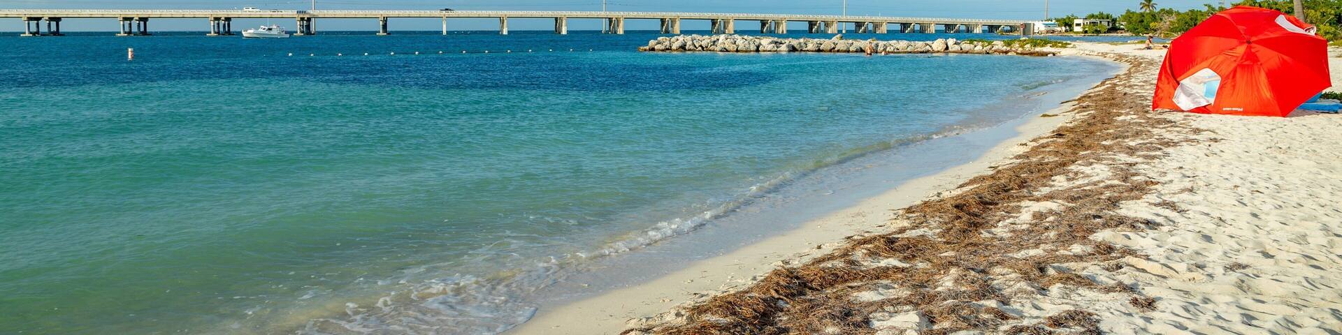 Bahia Honda State Park showing general coastal views, a bridge and a beach