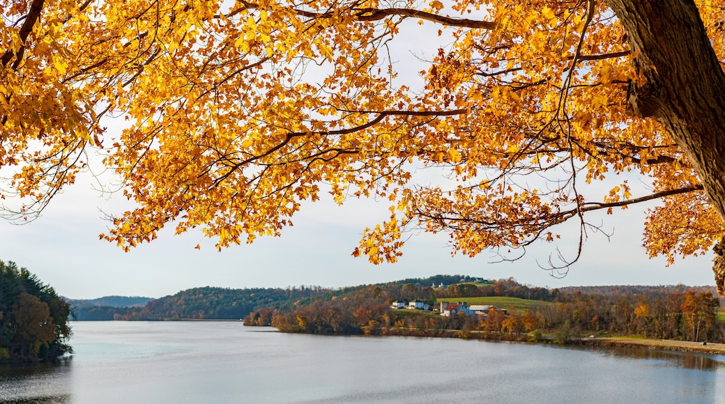 Appalachian landscape overlooking a lake.