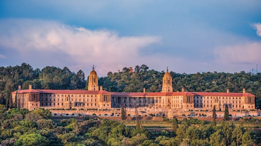 Pretoria union building in bright colours during sunset