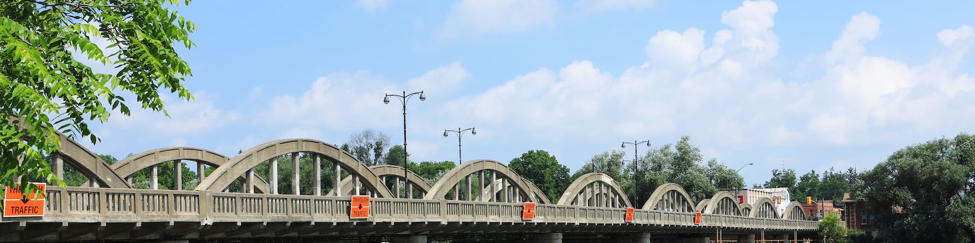 Scene of Argyle Street arched bridge, Caledonia, Canada