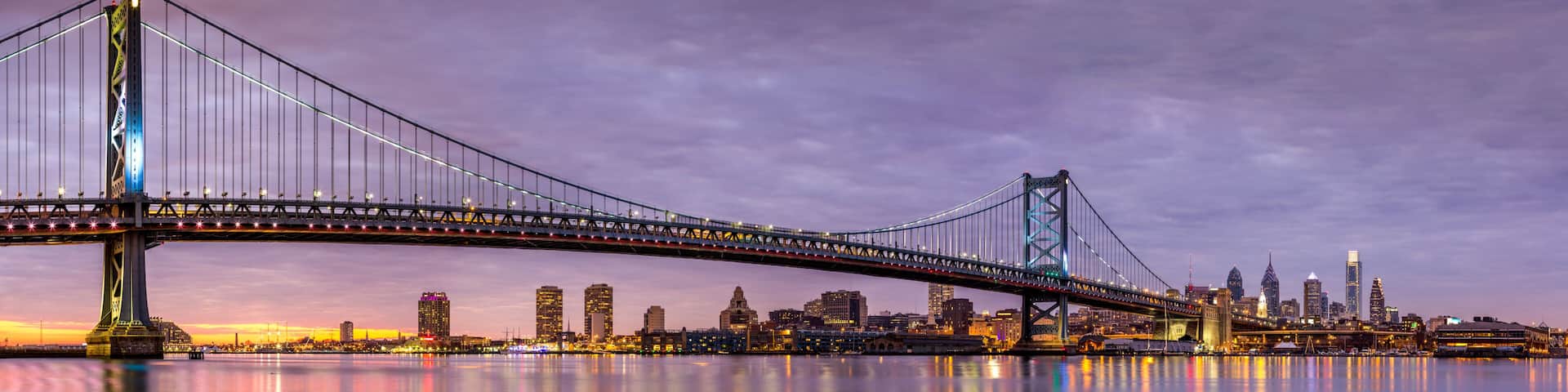 Ben Franklin bridge and Philadelphia skyline