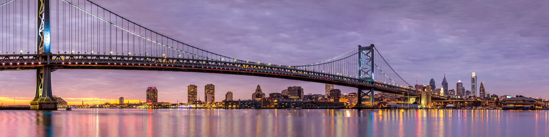 Ben Franklin bridge and Philadelphia skyline