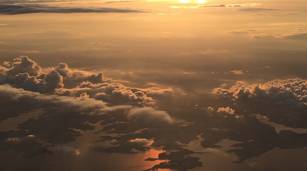 Somewhere over the rainbow... Terrific view on the plane back to the North.