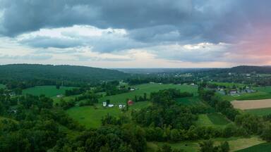 Sunset and Clouds over Farmland