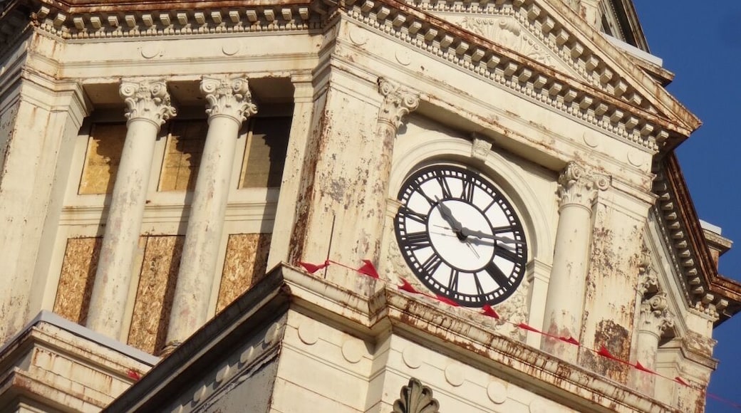 The Wyandot County courthouse and jail was constructed between 1897 and 1900 and dedicated in 1900. The courthouse is located 1000 feet east of the site of Fort Ferree, the main headquarters of General William Henry Harrison's army in the War of 1812. Many of the soldiers who died in battle are buried in the courthouse yard.