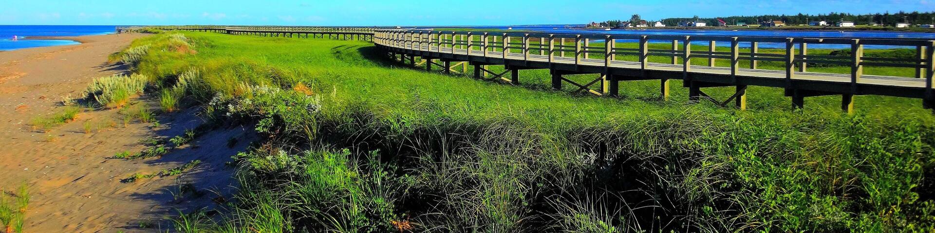 North America, Canada, New Brunswick, Bouctouche Dunes Boardwalk