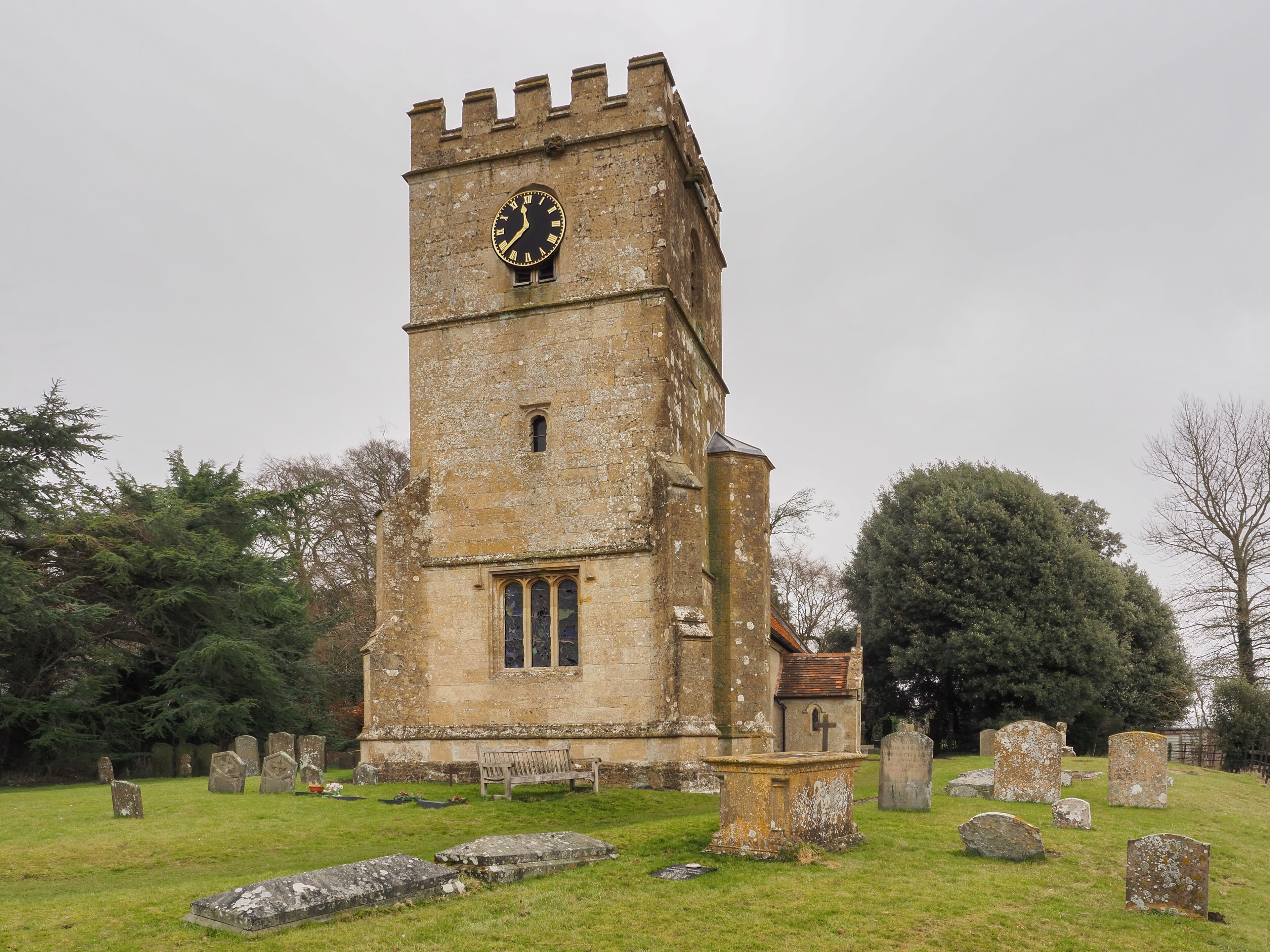 All Saints Church in the village of Farnborough, the highest village in Berkshire, was built in the 11th century with alterations in the 14th century, Berkshire, UK