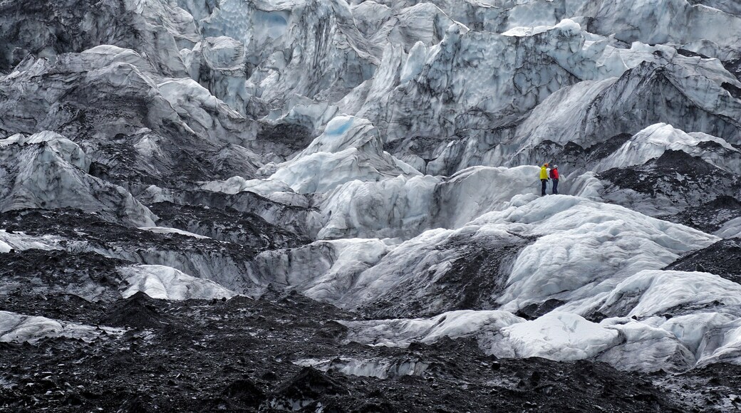 On a rainy cloudy day i captured one of my best photos of this couple, father and daughter on an adventure into the amazing icefall of Falljökull Glacier in South East Iceland #adventure