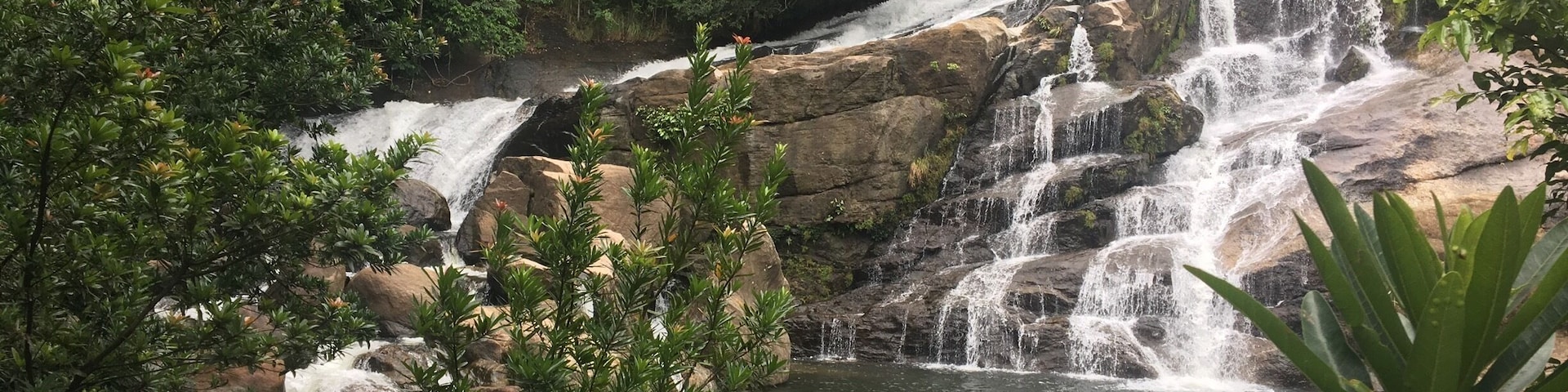 Meenmutty Falls is a waterfall located 45 kilometres (28 mi) from Trivandrum city in Thiruvananthapuram District in the Indian state of Kerala, India. 
Meenmutty waterfall is located close to the Neyyar dam; trekking is the only way to reach up till the waterfall area. En route the trek, there are dense forests making the journey quite adventurous.