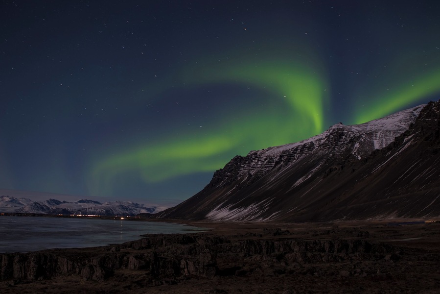 On the road to Stokksnes. Nice dark place to watch the northern light.