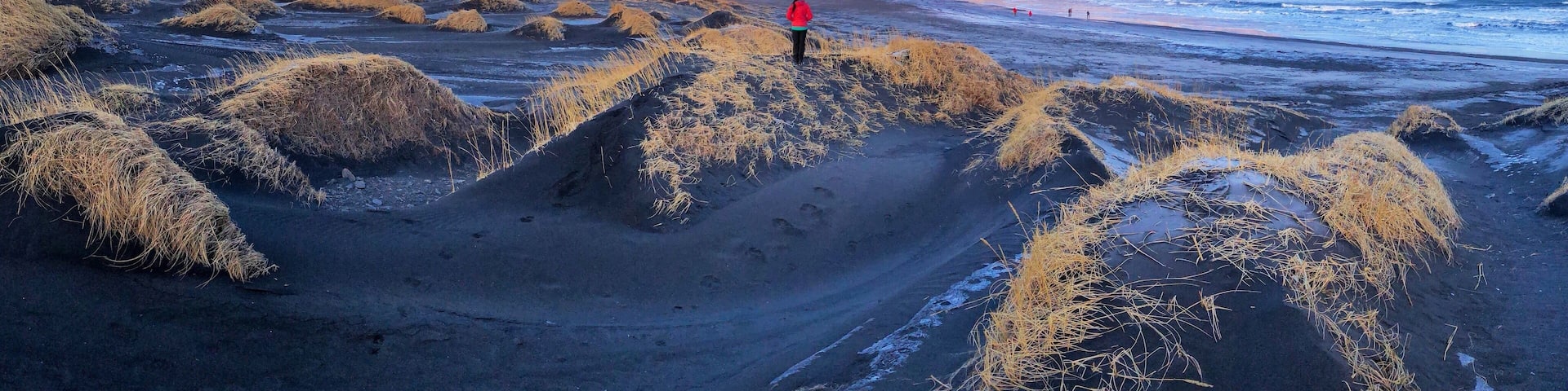 Our last sunrise in Iceland couldn’t have been more magical! We ran through the black sand dunes as the glow of the morning sun hit the majestic Vestrahorn. It was definitely worth the 6 hour drive across Iceland’s icy highways. #adventure