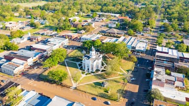 Aerial view of the Courthouse Square in Canton, MS