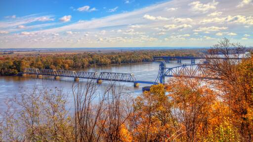 Wabash Bridge Across the Mississippi River Along the Great River Road