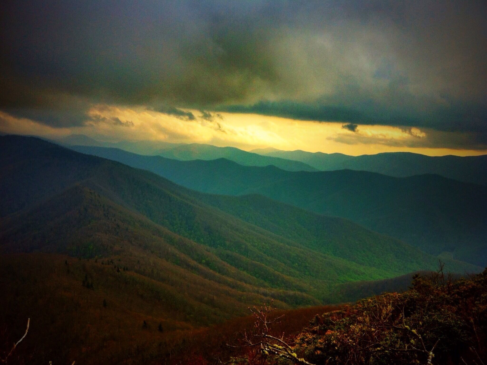 Backpacking on the Art Loeb Trail.  My personal favorite hike in the Southern Appalachian Mountains.  Looking back at the Shining Rock Wilderness from the top of Cold Mountain. 