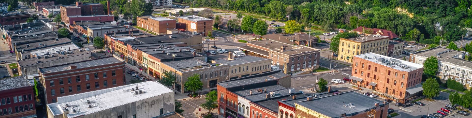 Aerial View of Faribault, Minnesota during Summer