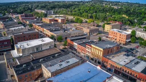 Aerial View of Faribault, Minnesota during Summer