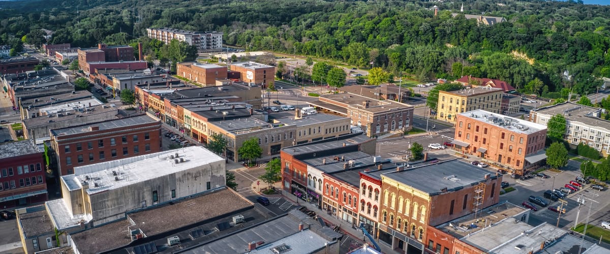 Aerial View of Faribault, Minnesota during Summer