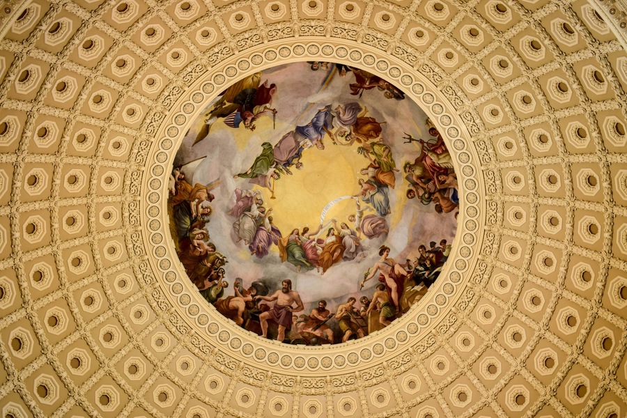 Rotunda Dome inside the United States Capitol Building in Washington, D.C.