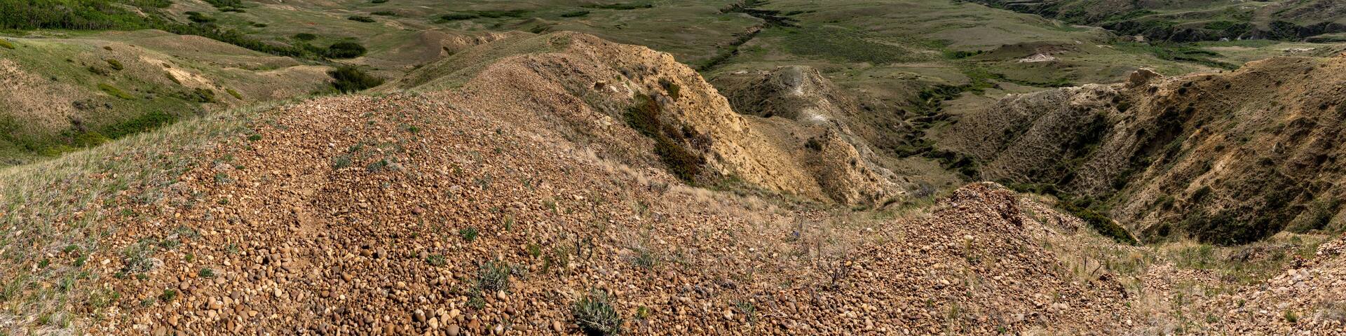 A panoramic view of the Frenchman River Valley from Jones’ Peak between Ravenscrag and Eastend, SK