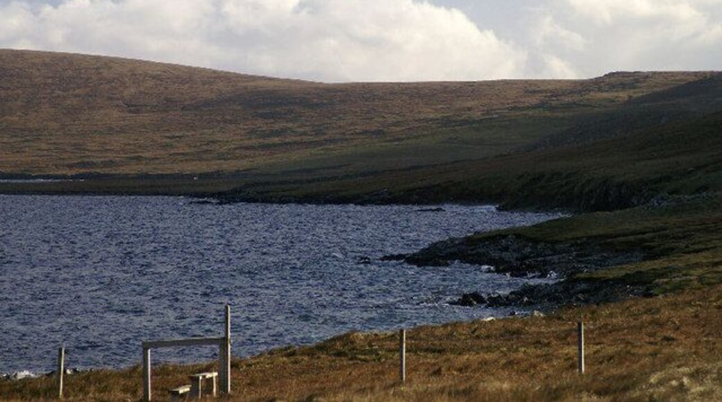 Coastline east of Hamars Ness, Fetlar Looking towards Urie and with the slopes of Vord Hill in the distance.