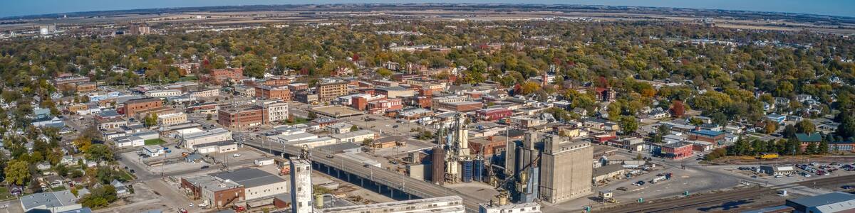 Aerial View of the Omaha Suburb of Fremont, Nebraska