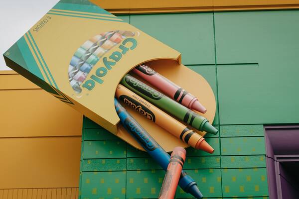 Crayola Experience which includes signage and outdoor art