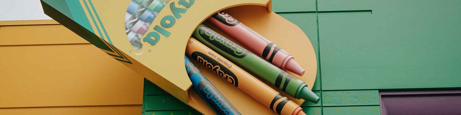 Crayola Experience which includes signage and outdoor art