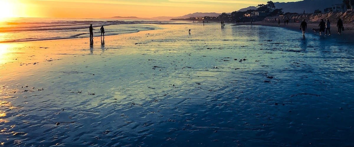 The "world's safest beach" at sunset 🐬