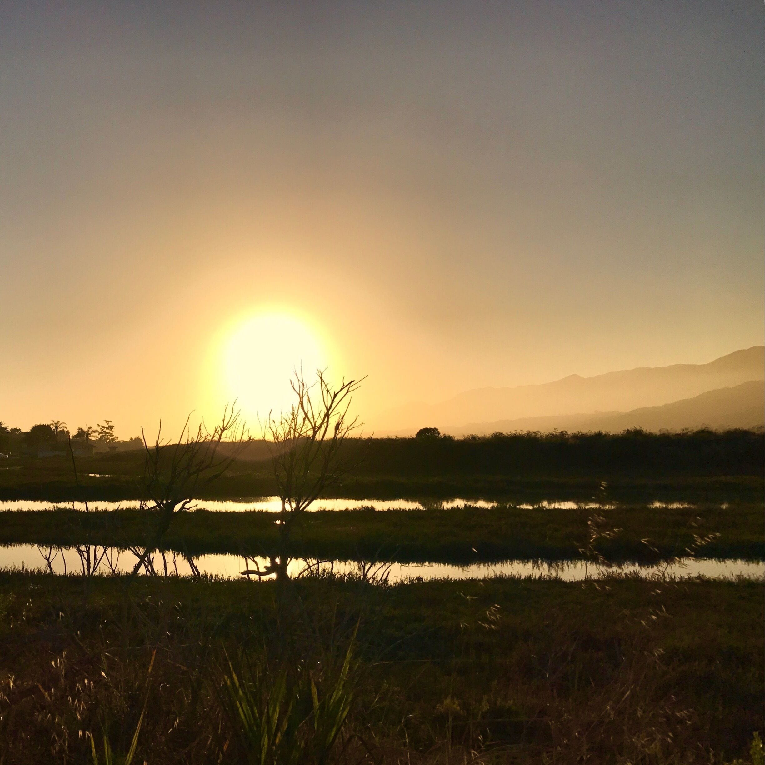 Sunset over Carpinteria's salt marsh