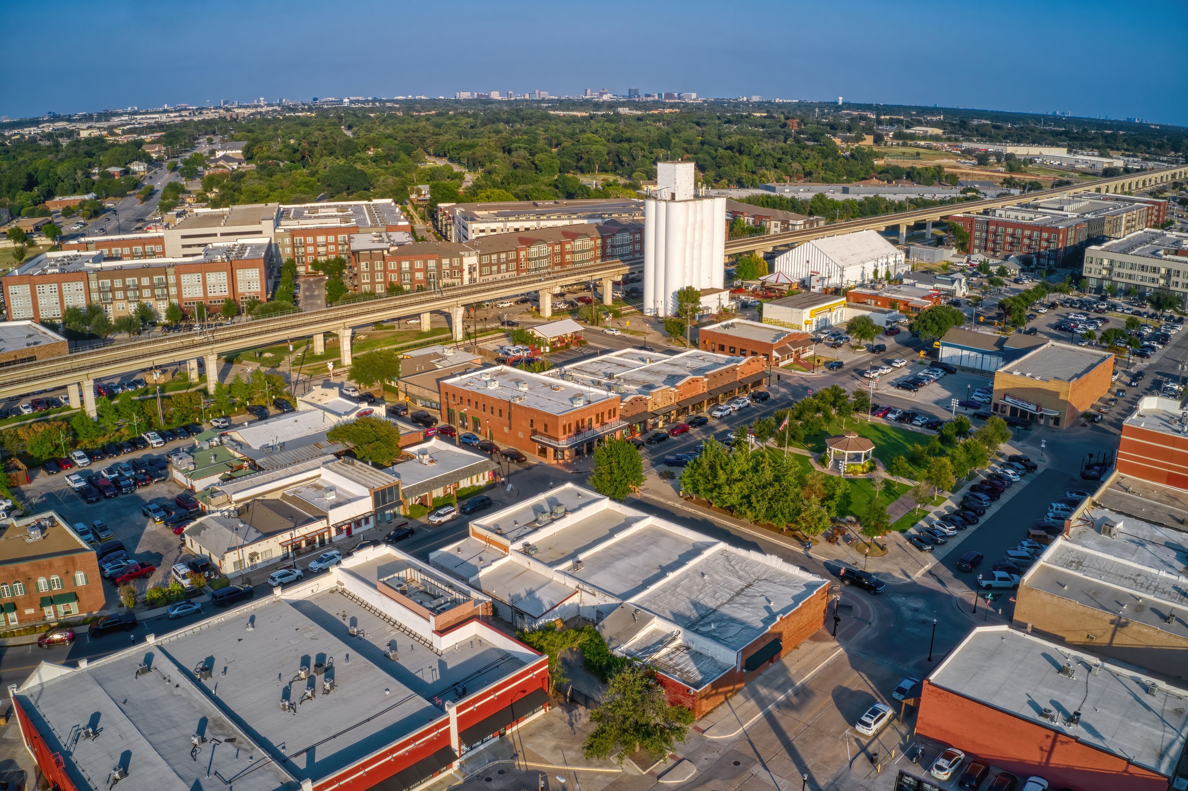 Aerial View of the DFW Suburb of Carrollton, Texas