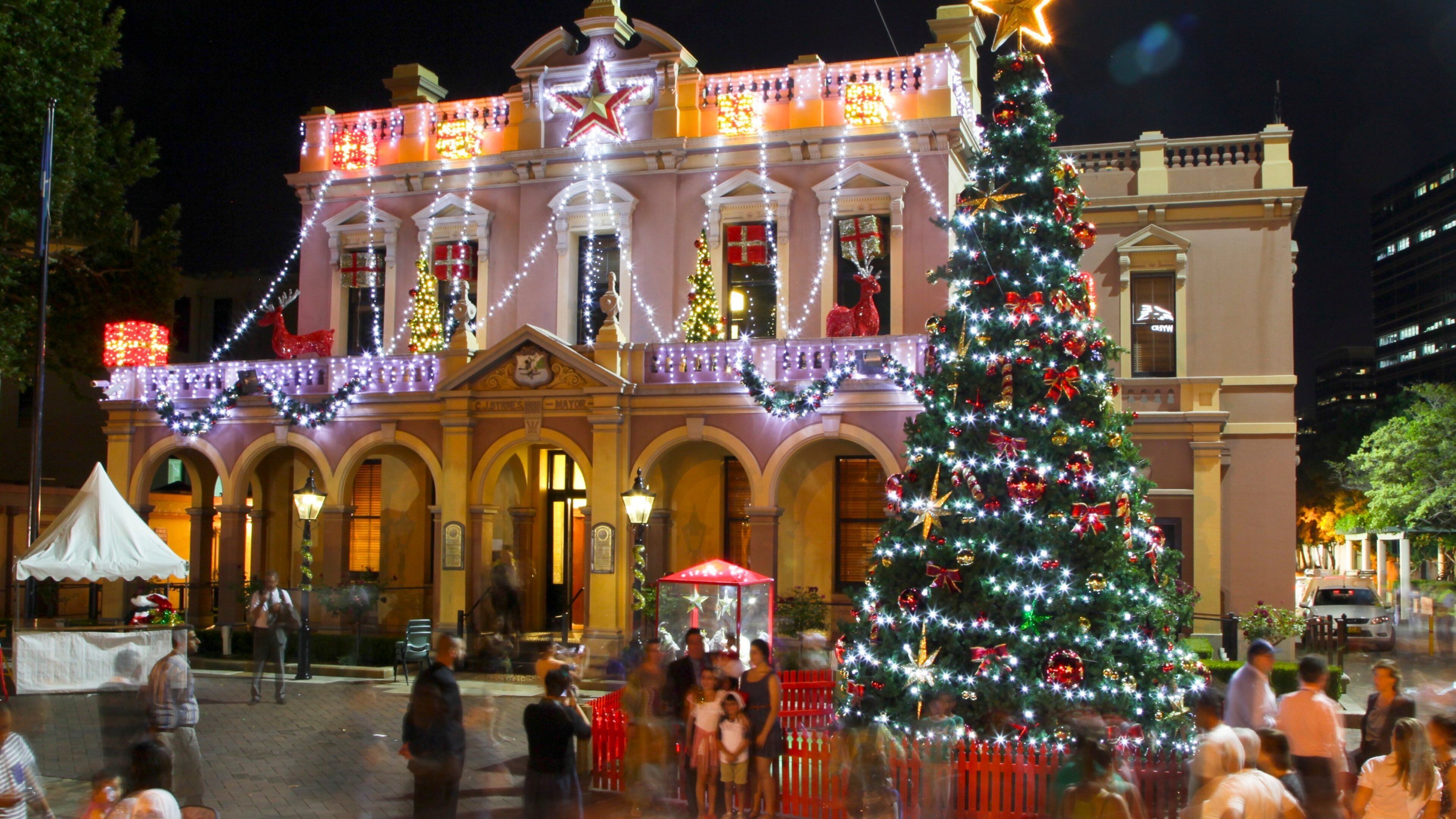 Parramatta featuring night scenes, nightlife and a city