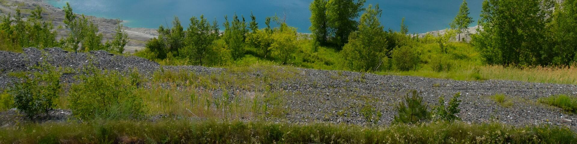 Crater of the old open-cast mine of Asbestos in Quebec, Canada
