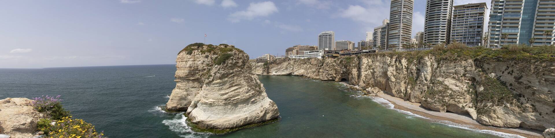 Beirut, Lebanon - probably the most popular landmark in Beirut, the Raouché Rocks are a wonderful spot visitated by thousands of tourists every day