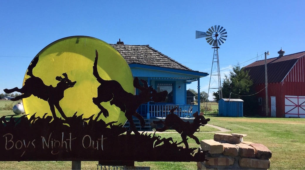 Some of Lowell Davis's art work on the property.