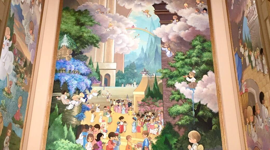 Chapel created and painted by the artist who is responsible for the Precious Moments figurines. It is meant to be a space for contemplative thought and peace.
