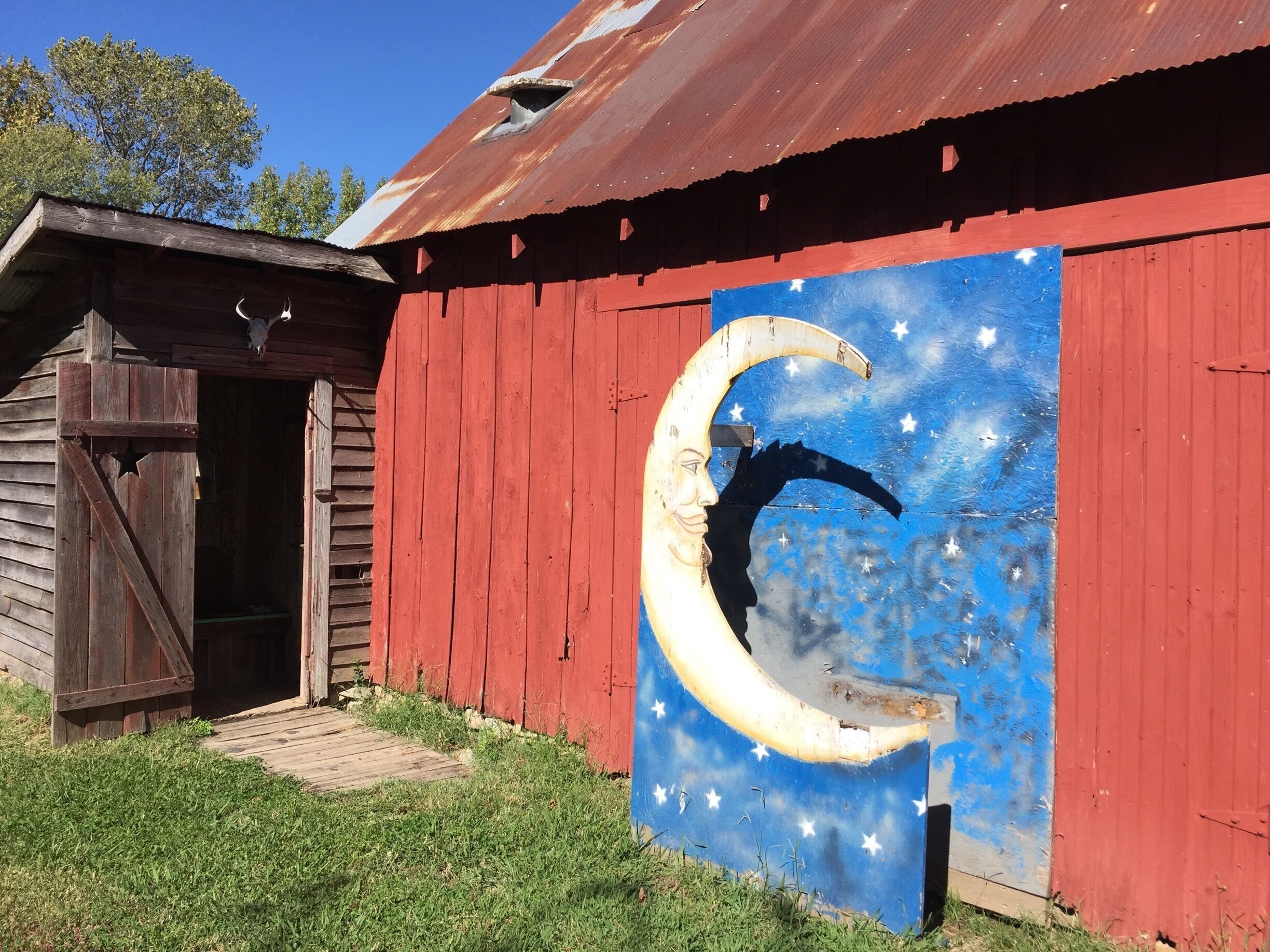 Local folk artist Lowell Davis recreated the small town he grew up in named Red Oak on his property outside of Carthage Missouri. 