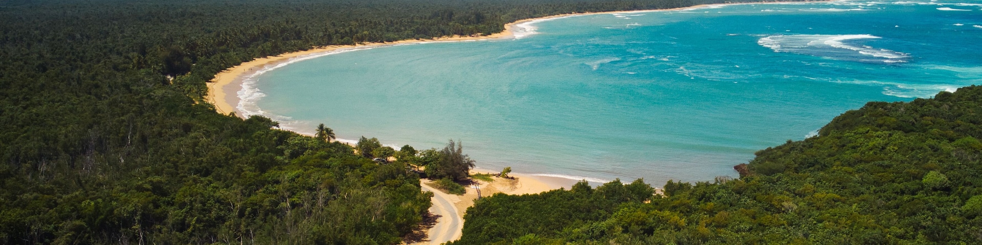 vacia la talega puerto rico beach landscape drone shot on a cloudy day
