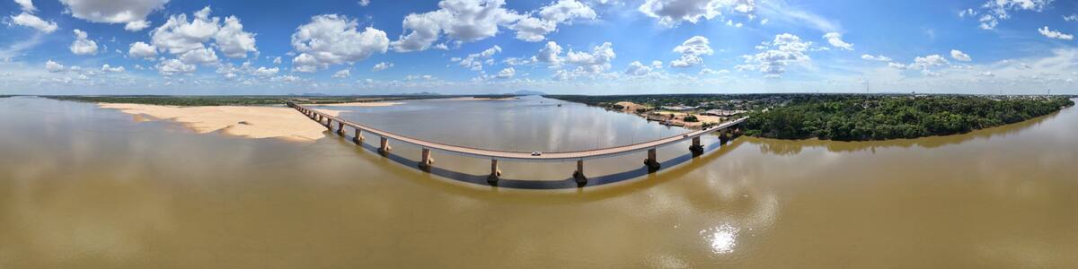360 aerial photo taken with drone of Ponte dos Macuxis in Boa Vista, Roraima, Brazil