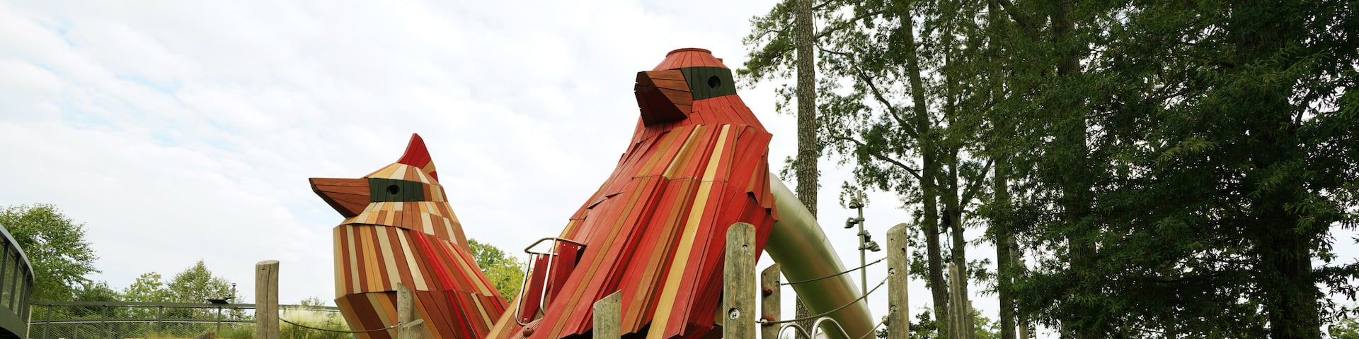 The playground at Downtown Cary Park, a newly renovated public park with family friendly activities and a dog play area