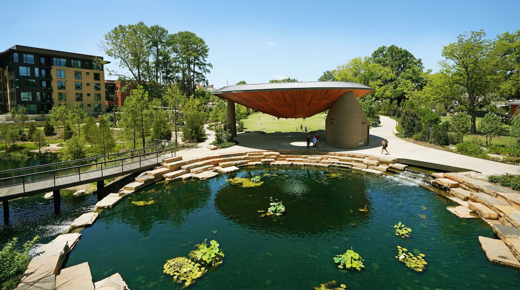 Downtown Cary Park in Cary NC, , a renovated public city park with playgrounds, cafes and an amphitheater