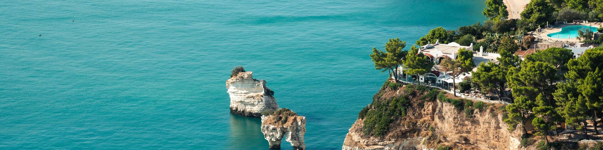 Panoramic sight of the famous Baia delle Zagare in the Gargano national park