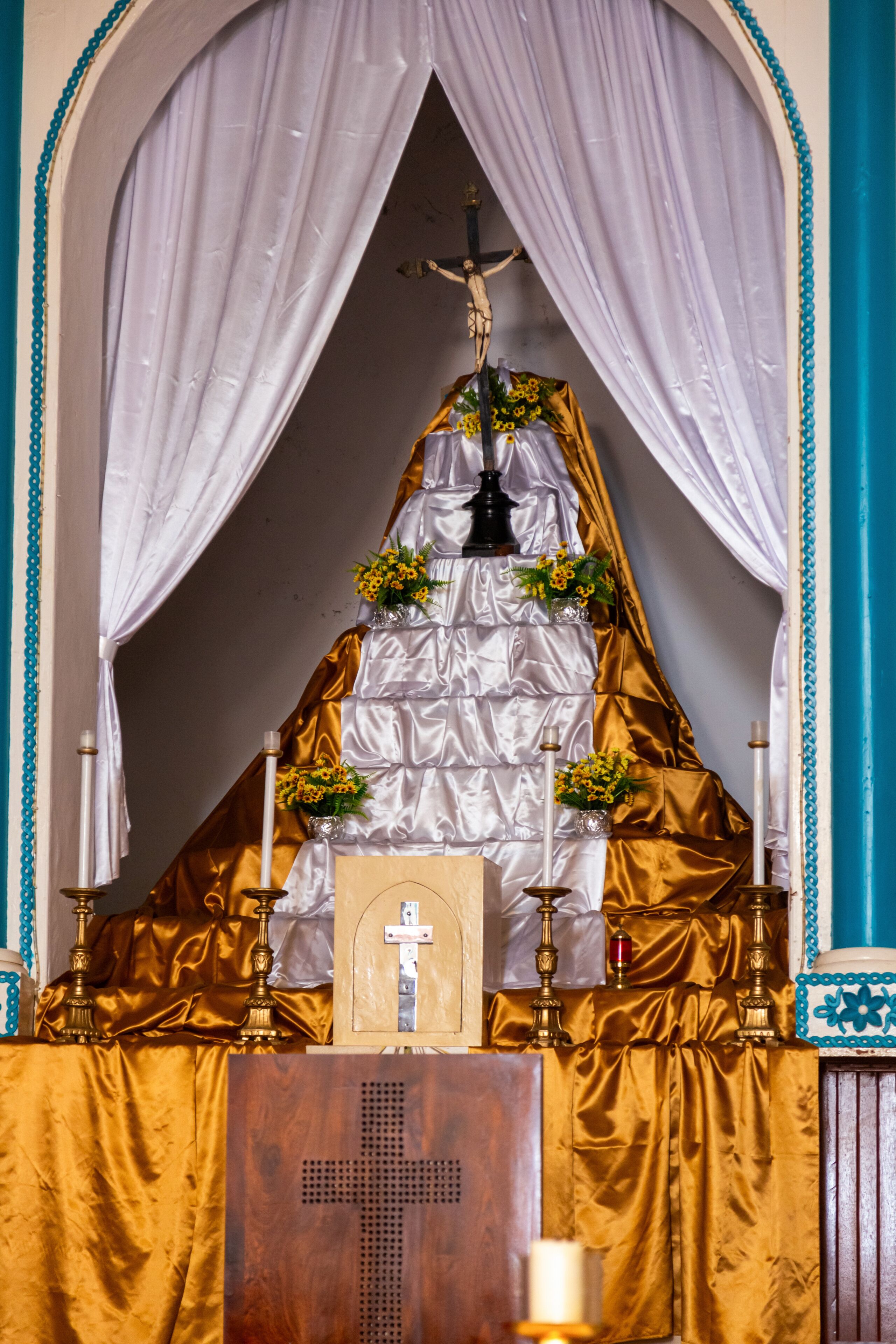 Interior of the church of the Saint Isabel, Sal Rei, Boa Vista, Cape Verde