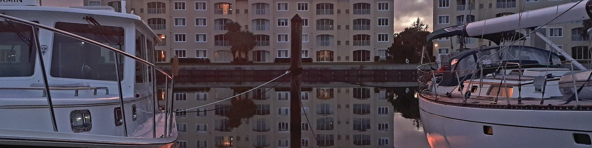 Beautiful sunset even while anchored in the Marina