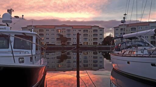 Beautiful sunset even while anchored in the Marina