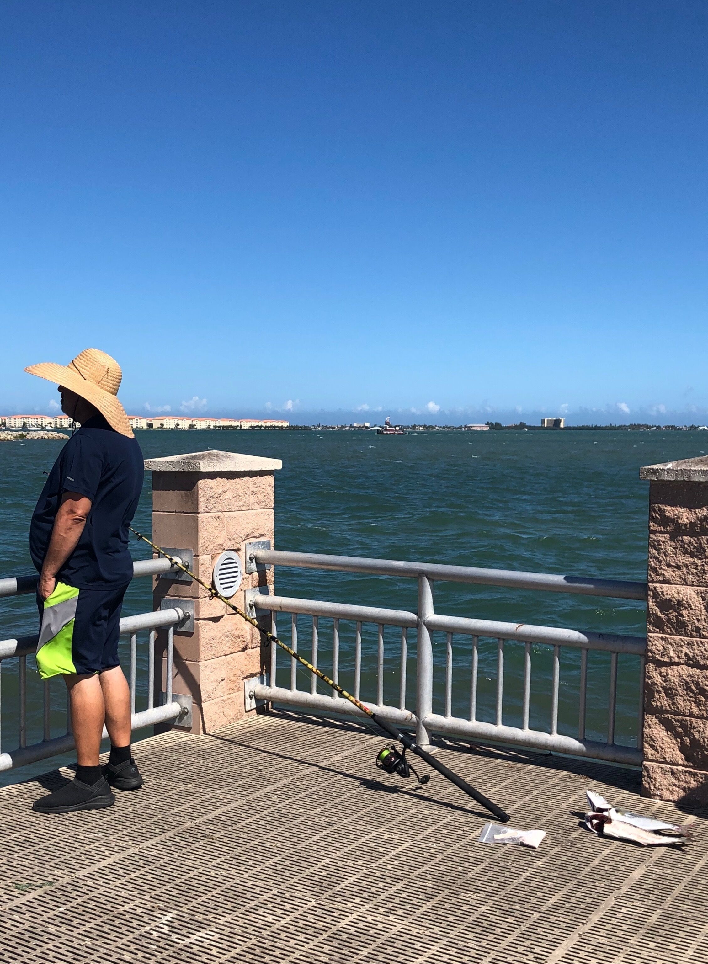 On the pier in Ft. Pierce and all these fishermen just hanging and catching. #great Outdoors #waterlust