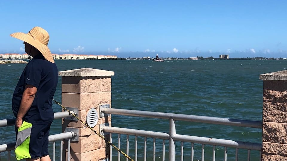 On the pier in Ft. Pierce and all these fishermen just hanging and catching. #great Outdoors #waterlust