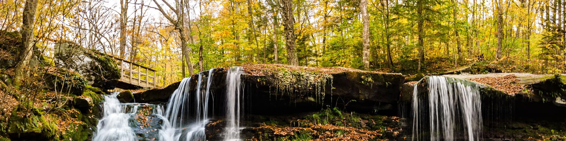 Diamond Notch Falls in Catskill Mountains, New York. West Kill Falls or also called Diamond Notch Falls, is located in the eastern part of the Catskill Mountains and in the town of West Kill.