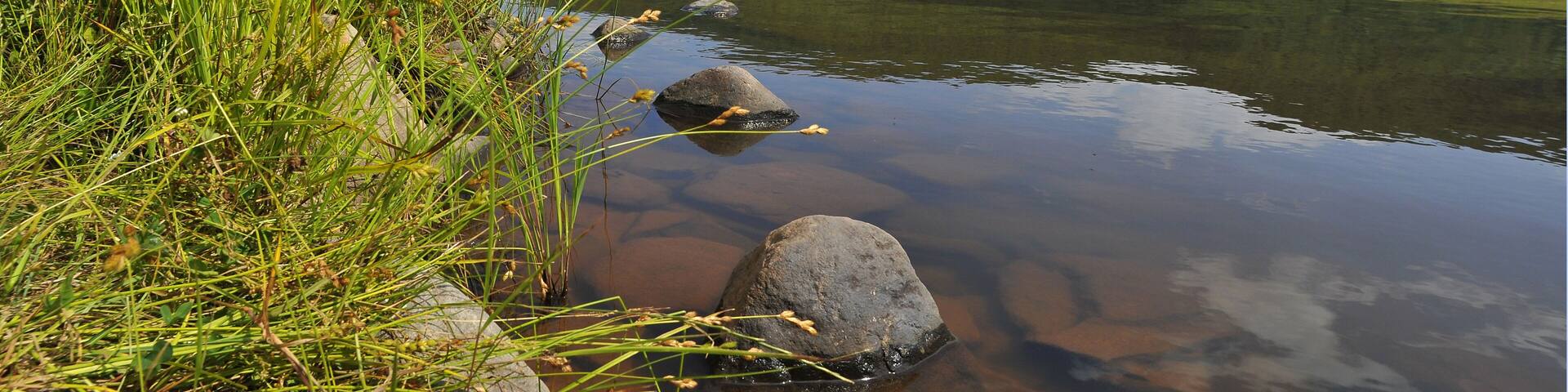 Natural reflections on Colgate lake at Catskill mountains, NY
