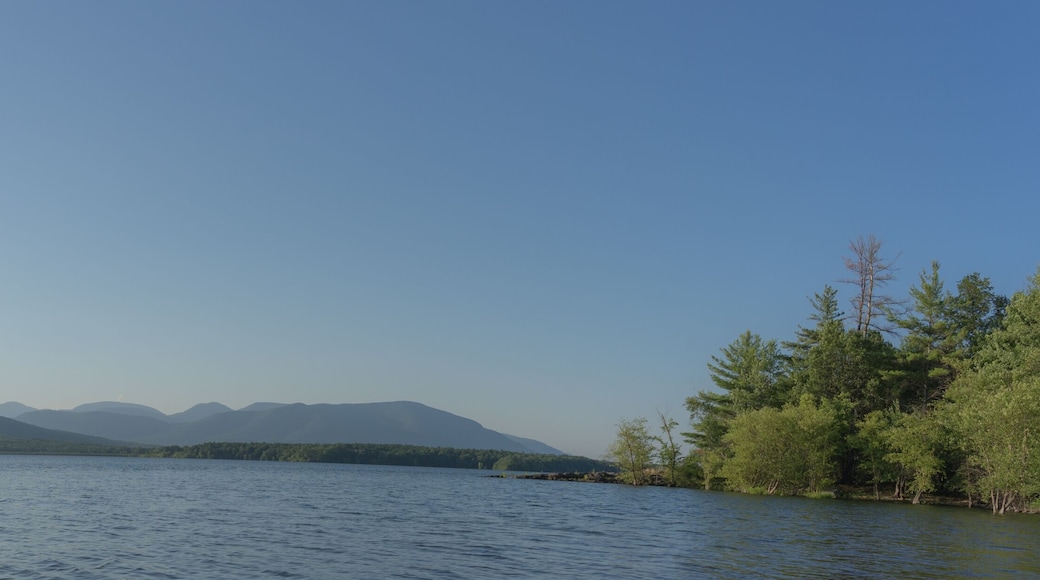 Panorama of the Catskill Mountains from a Beach